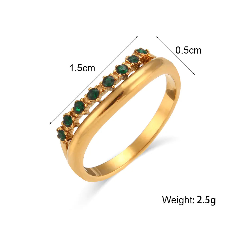 Adeline Gold Ring with Diamond Simulant